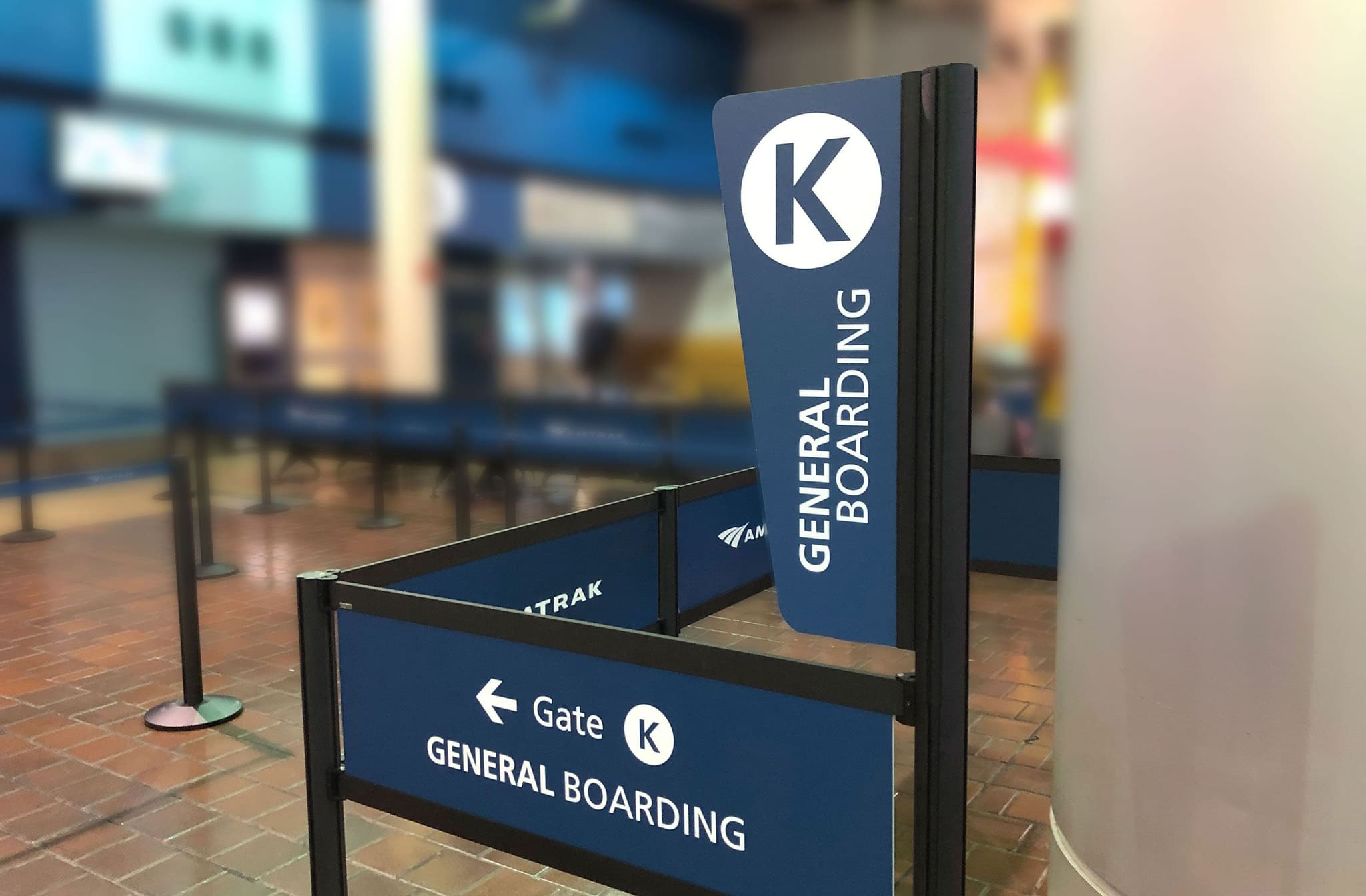 Amtrak Queue Signage