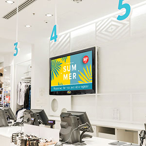 an electronic queuing system in a retail store