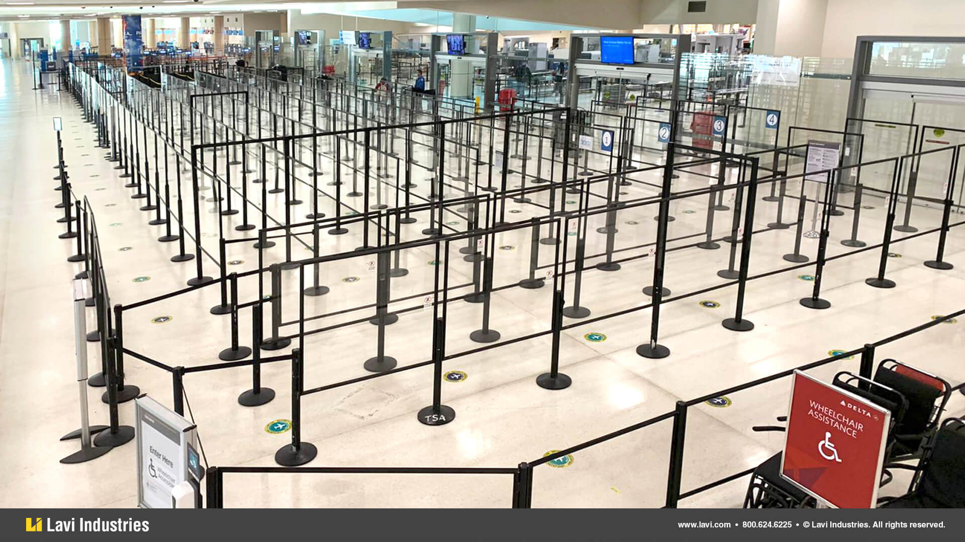 Airport,Government,Barriers,Queuing,Security,SocialDistancing,Directrac,RigidRail,Stanchions,QueueGuard