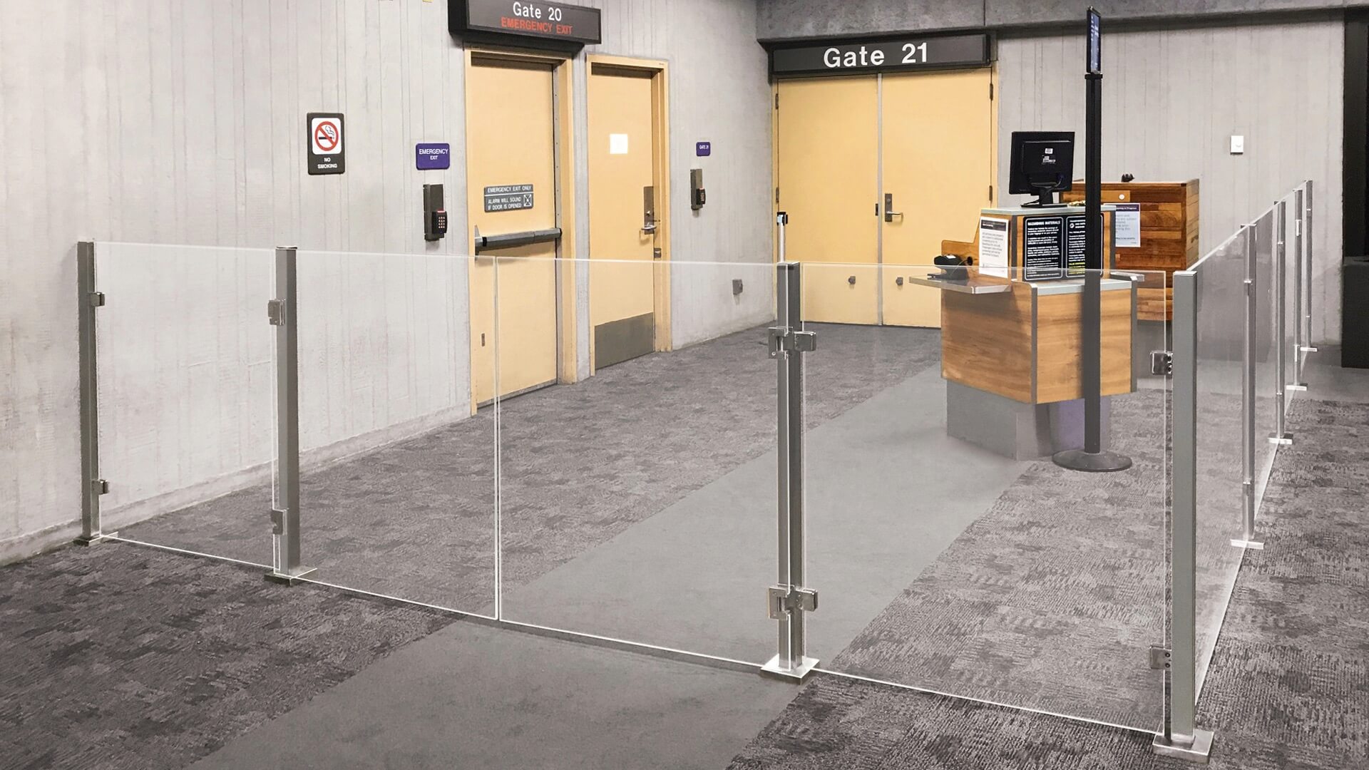 Airport,PartitionWall,Design/Architecture,Railings,GlassRailing,Security,Stanchions,Barriers