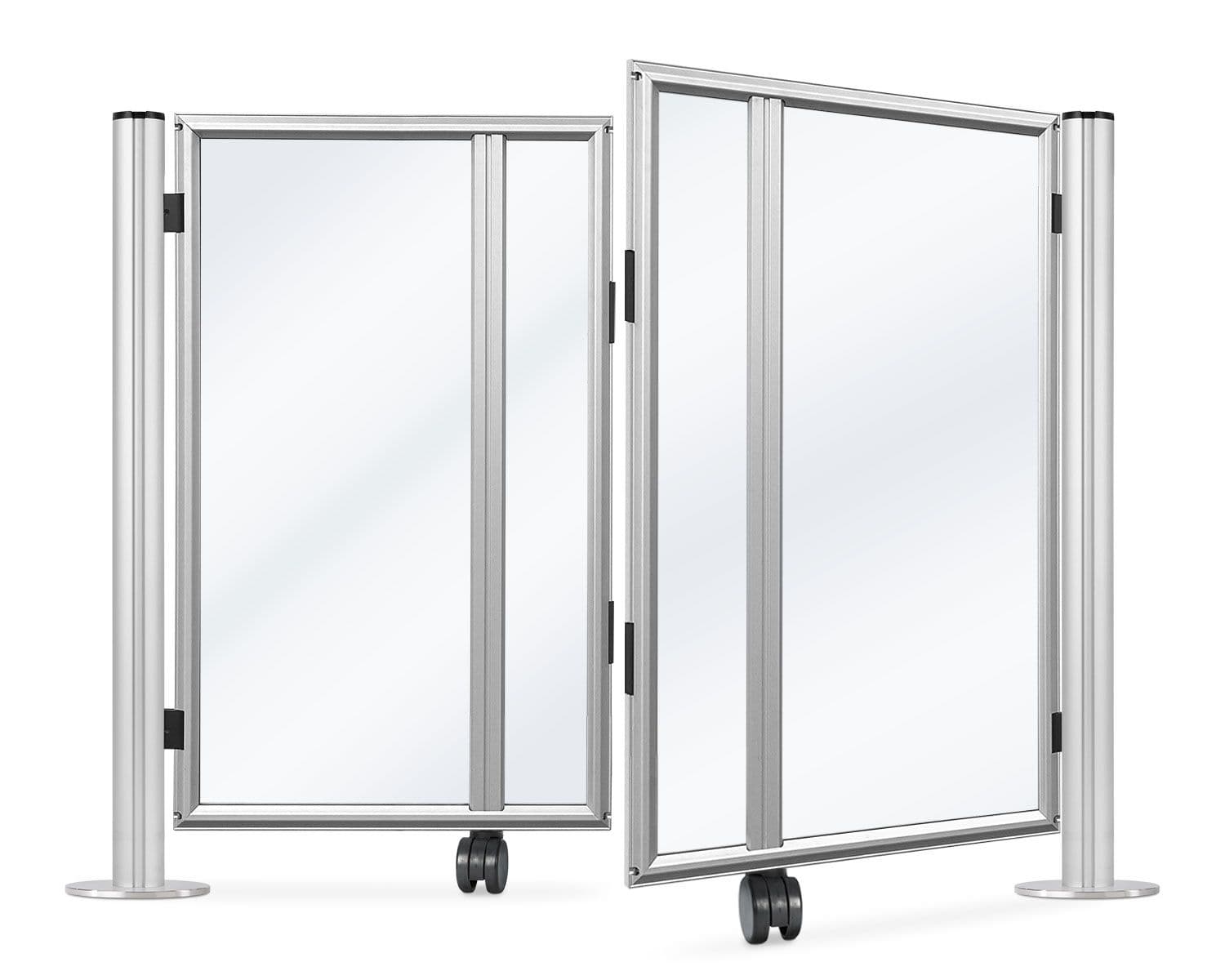 Dual egress gates for post & panel barriers