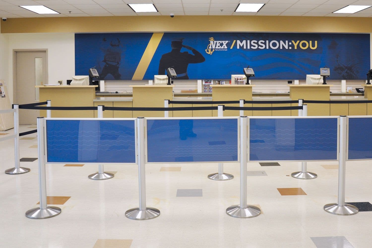 Queue in a Navy Exchange store
