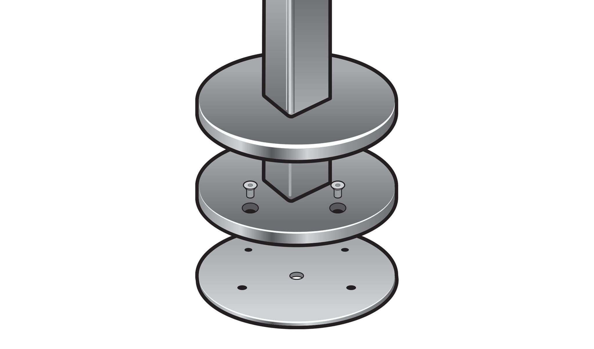Partition Wall Post Magnetic Mount