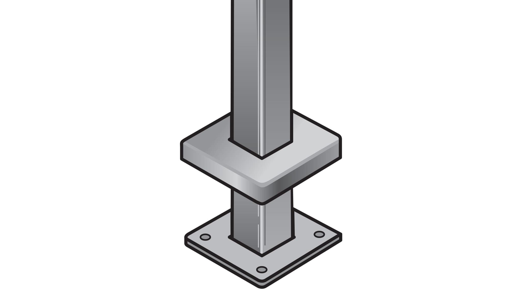 Partition Wall Post Square Flange