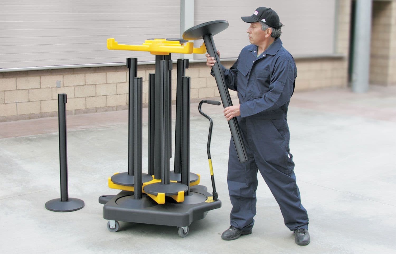 A Lavi stanchion transport cart being loaded up