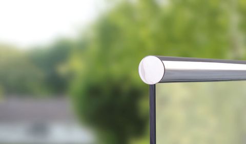 Glass cap rail rail components and tubing
