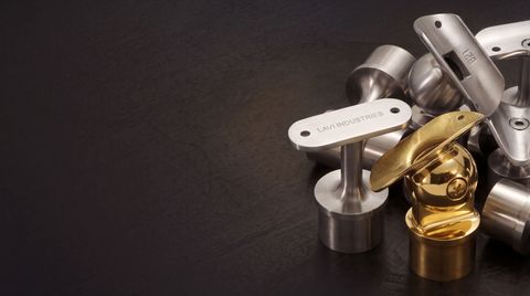 Handrail saddles in brass and stainless steel
