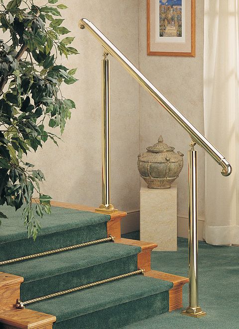 Freestanding brass handrail