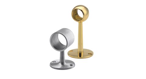 Short wall handrail brackets in brass and stainless steel