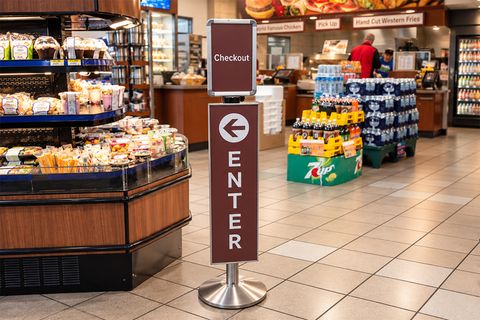 end cap sign stand