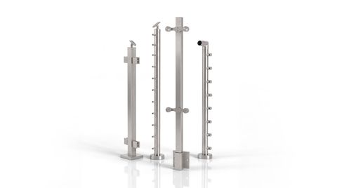 An assortment of pre-fabricated railing posts