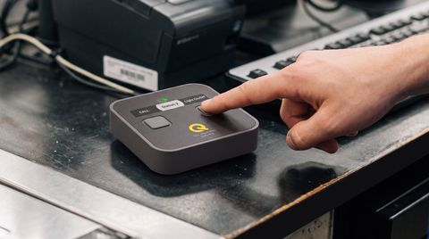 Station remote button that switches register lights on and off