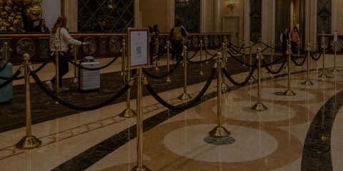 hospitality queue traditional post and rope stanchions