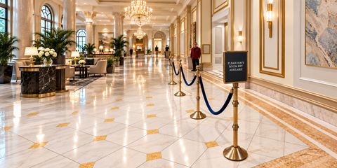 traditional sign stand lobby