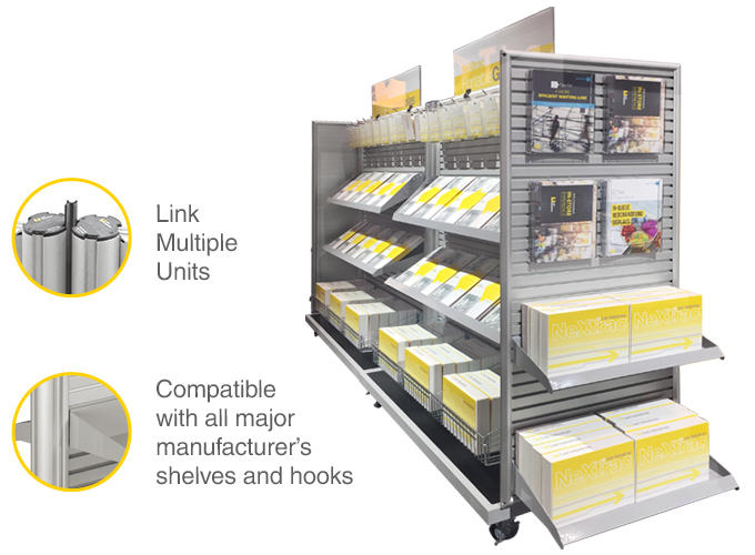 Rolling Gondola Shelving Unit For Impulse Rack Sales