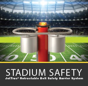 Stadium Safety - JetTrac Retractable Belt Safety Barriers