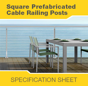 Square Prefabricated Cable Railing Posts