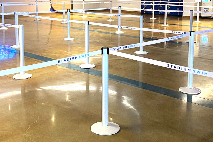 A queue in a stadium