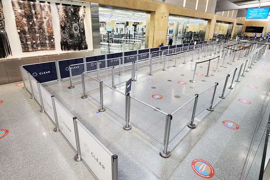 Security queue at San Diego Airport