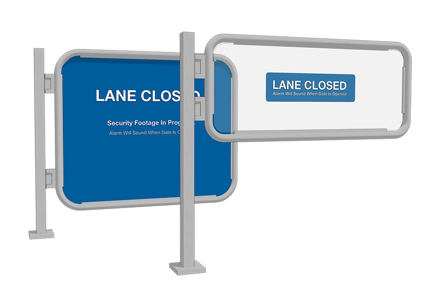 Checkout aisle security gates