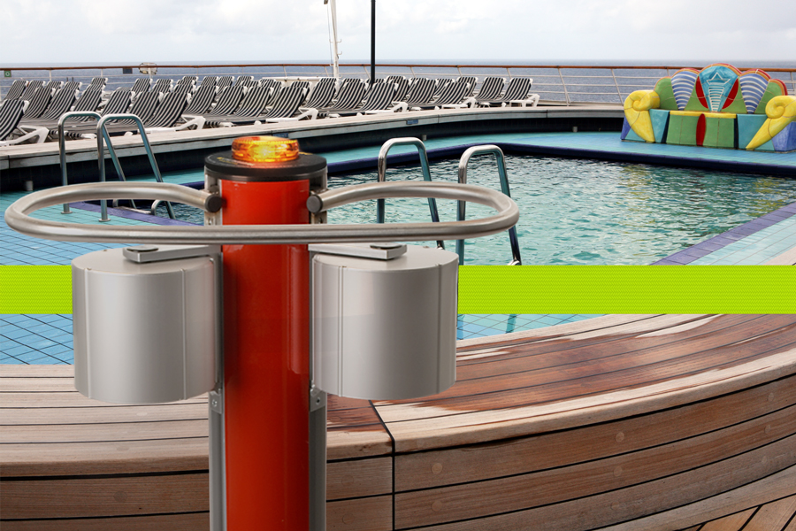 Closing off a cruise ship pool for maintenance