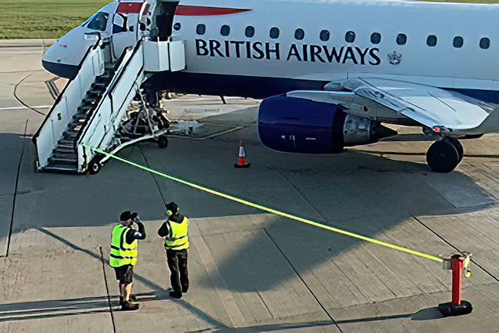 Creating a safe passenger walkway to board plane
