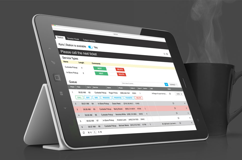 Qtrac on Tablet