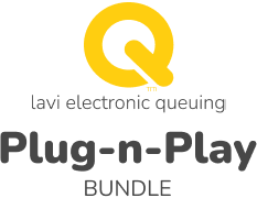 Logo of the Lavi Electronic Queuing Plug-n-Play bundle.
