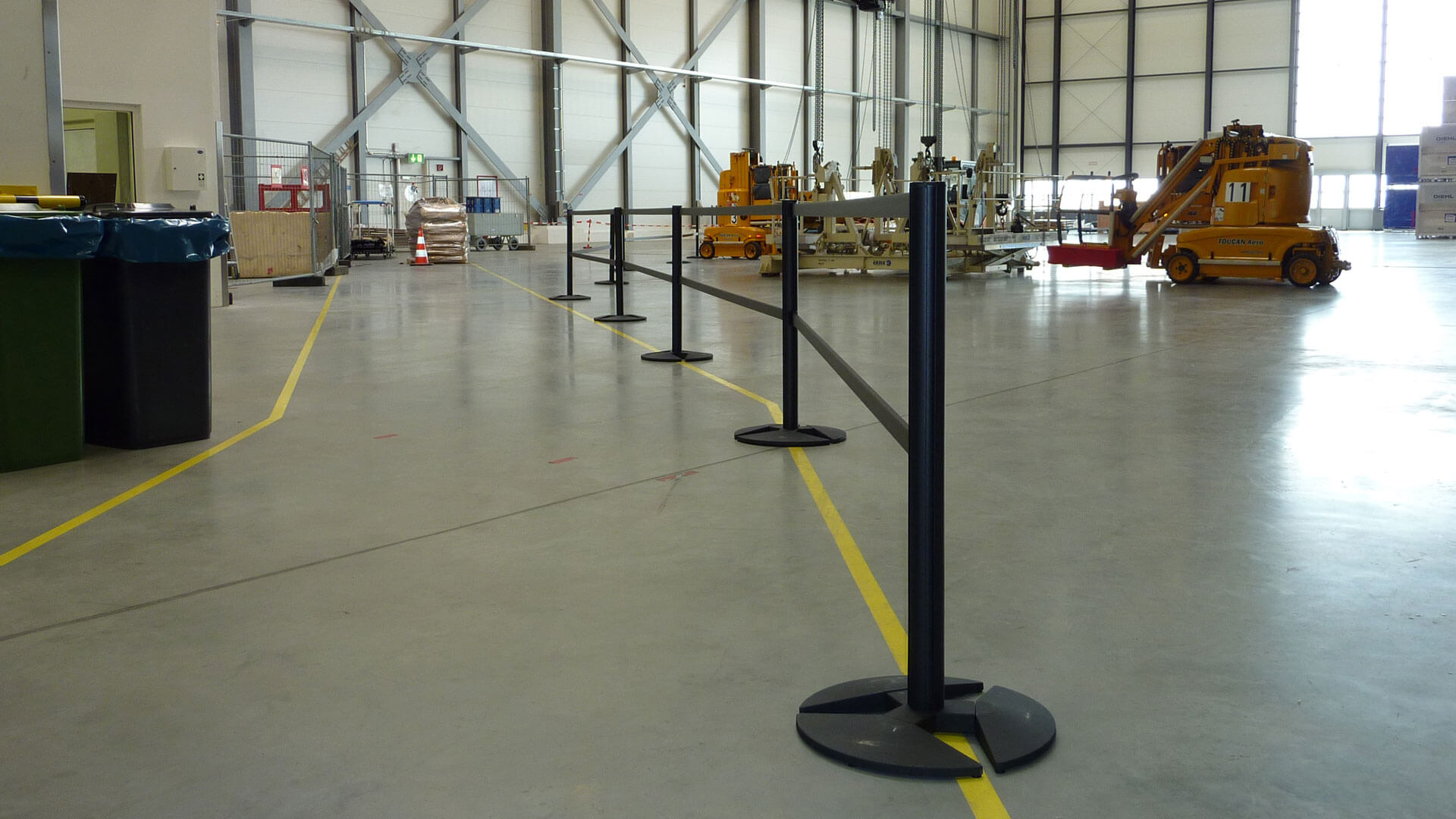 Industrial,Barriers,Security,RigidRail,Stanchions
