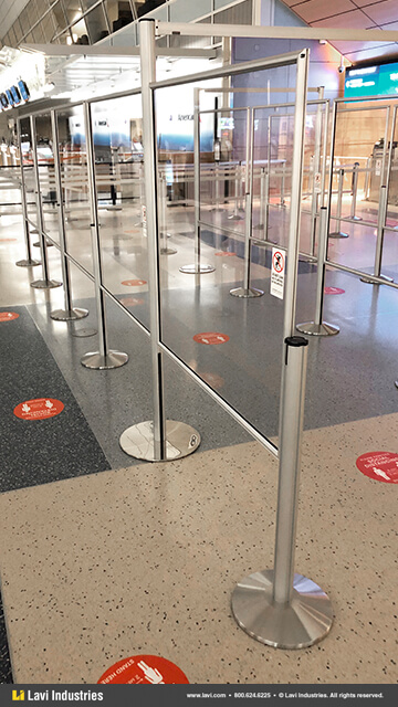 Airport,Government,Barriers,Queuing,Security,Signage,SocialDistancing,RigidRail,Stanchions,QueueGuard