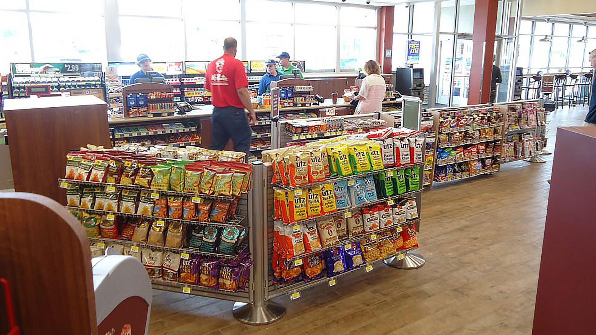 Retail,Merchandising,Queuing,Slatwall,Stanchions,Signage