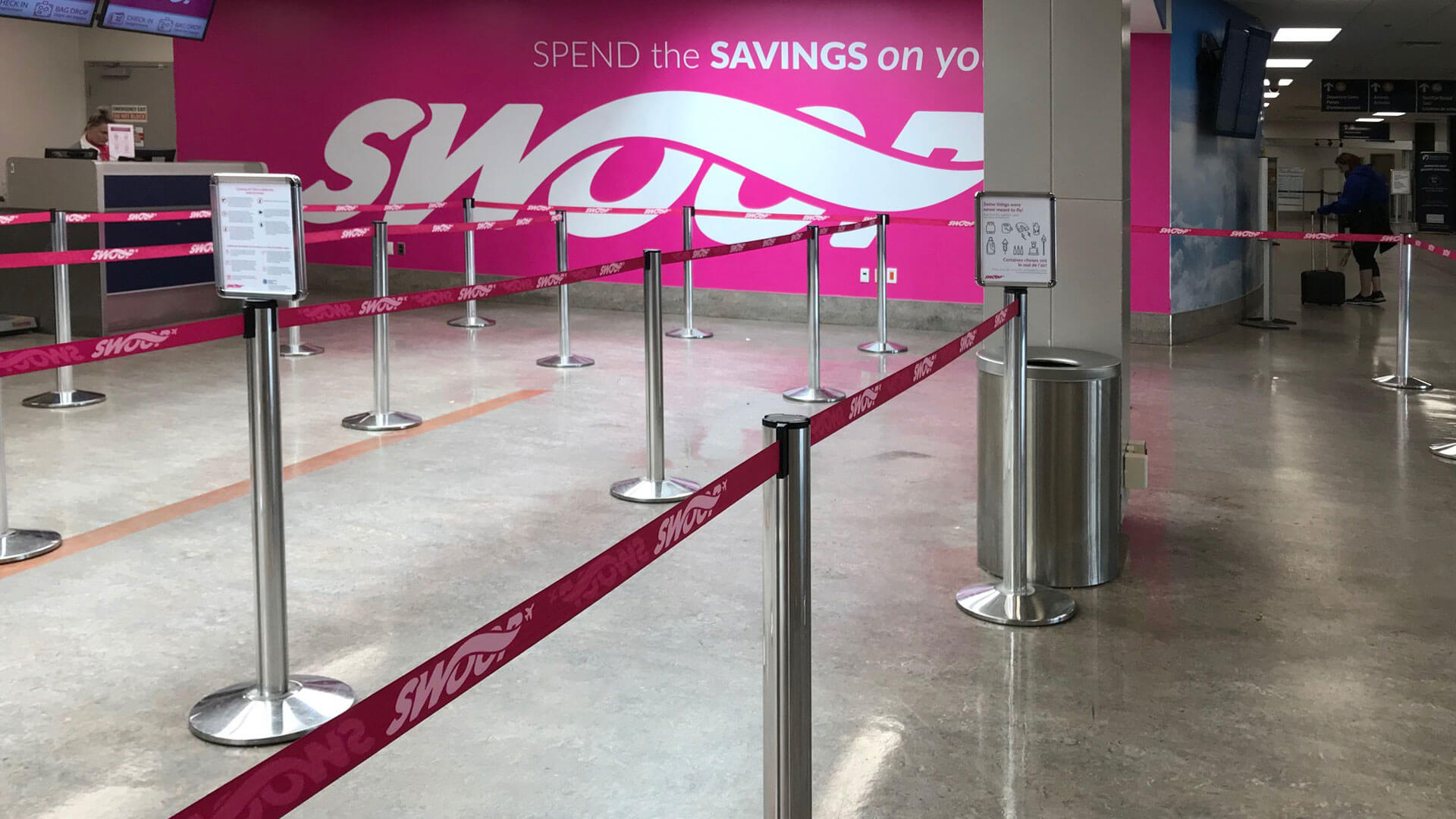 Airport,Queuing,Signage,SublimatedBelts,Stanchions