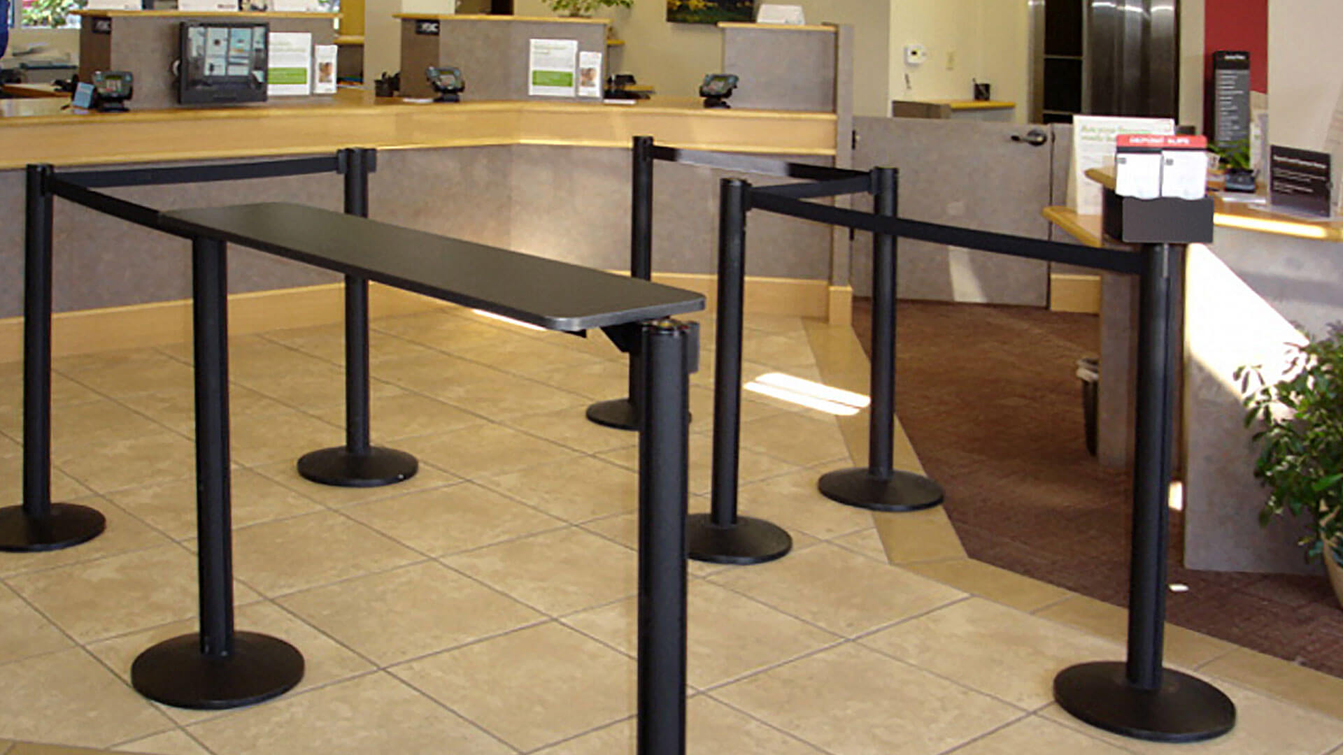 Financial,Queuing,Stanchions,In-LineTable,DepositSlipHolder