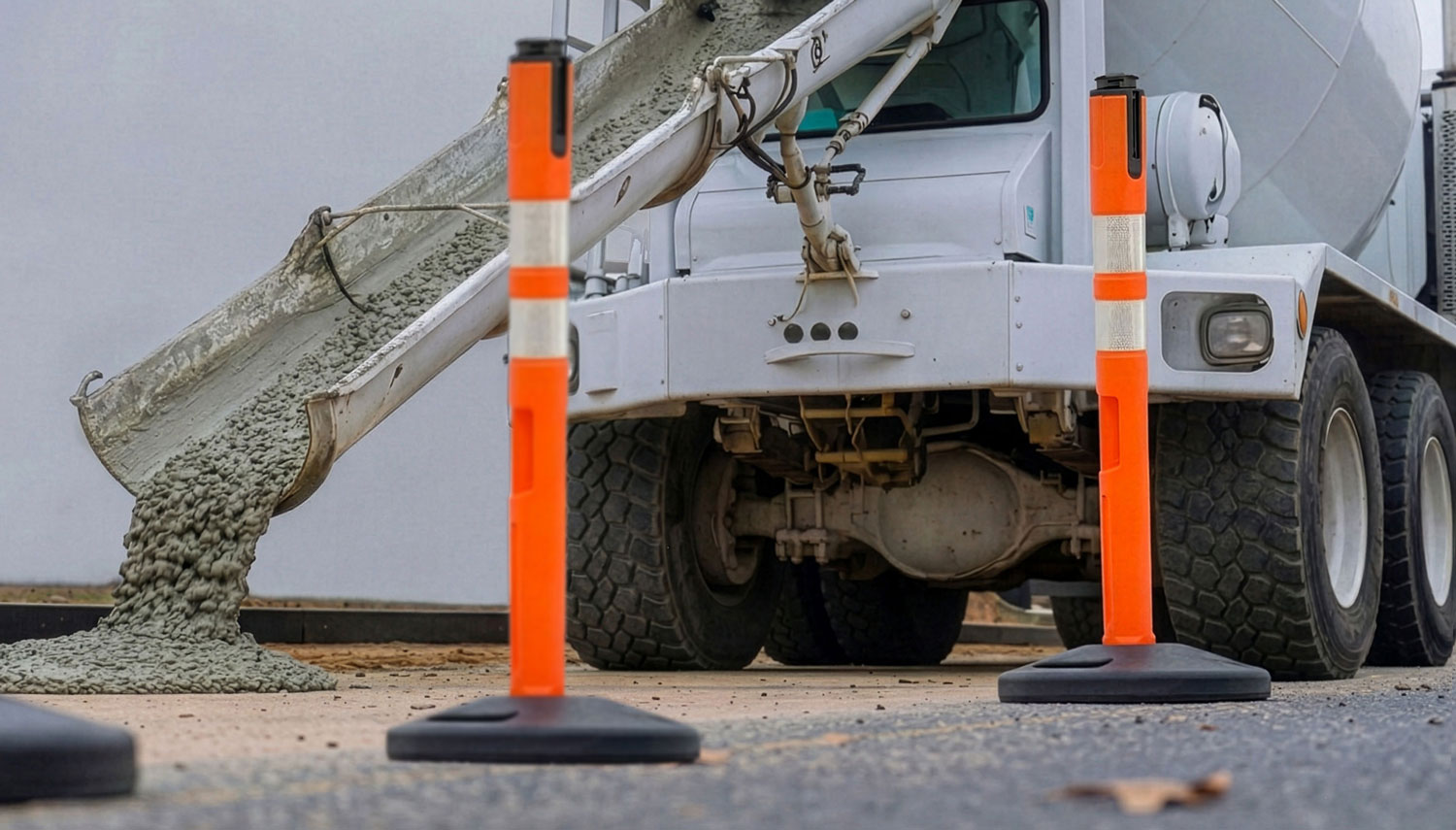 Two Delineator Posts in a construction site