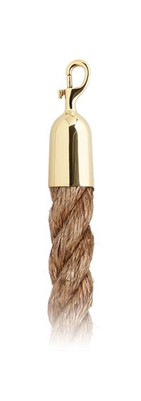 Natural Hemp Post and Rope Barrier with Snap Hooks