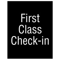 First Class Check-In Sign Graphic