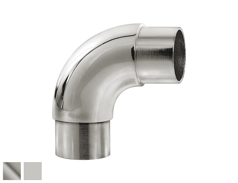 BRASS BAR RAIL 90 DEGREE FLUSH RADIUS ELBOW-2" TUBE-POLISHED FINISH 