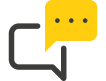 Yellow speech bubble icon symbolizing expert advice and personalized service for electronic queuing solutions.